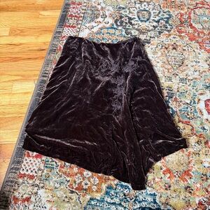 Vintage whimsigoth velvet asymmetrical skirt with appliqués